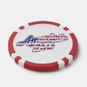 America 250 Flag Script Semiquincentennial Design  Pokerchips (Einzeln)