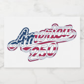 America 250 Flag Script Semiquincentennial Design Schaumweinetikett (Einzelnes Label)