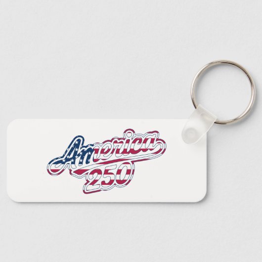 America 250 Flag Script Semiquincentennial Design Schlüsselanhänger (Vorderseite)