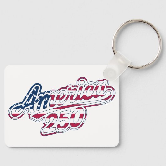 America 250 Flag Script Semiquincentennial Design Schlüsselanhänger (Vorderseite)