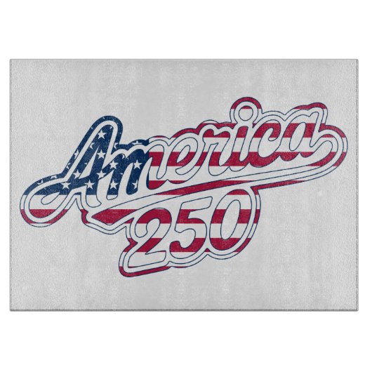 America 250 Flag Script Semiquincentennial Design Schneidebrett (Vorderseite)