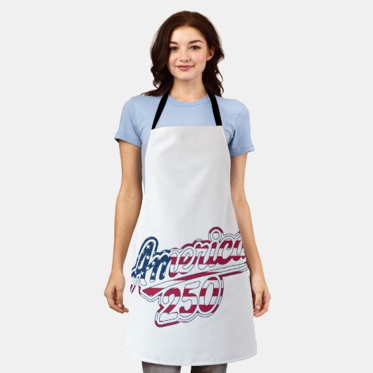 America 250 Flag Script Semiquincentennial Design Schürze (Getragen)