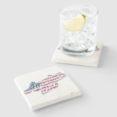 America 250 Flag Script Semiquincentennial Design Steinuntersetzer (Seitenansicht)