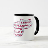 America 250 Flag Script Semiquincentennial Design Tasse (VorderseiteRechts)
