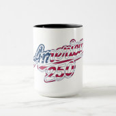 America 250 Flag Script Semiquincentennial Design Tasse (Zentrum)