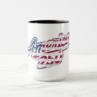 America 250 Flag Script Semiquincentennial Design Tasse