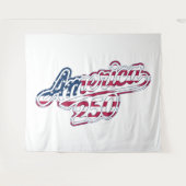 America 250 Flag Script Semiquincentennial Design Wandteppich (Vorderseite (Horizontal))