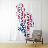 America 250 Flag Script Semiquincentennial Design Wandteppich (Beispiel)