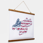 America 250 Flag Script Semiquincentennial Design Wandteppich Mit Holzrahmen (Gewinkelt)