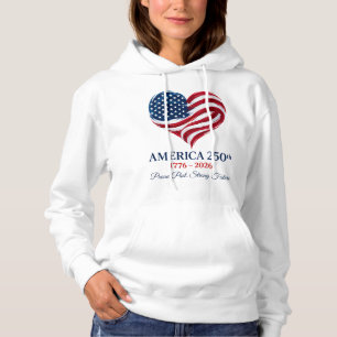 America 250 Flagge Herz 1776-2026 Frauen Hoodie