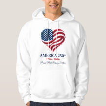 America 250 Flagge Herz 1776-2026 Herren Hoodie