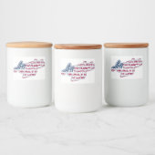 America 250 Flaggen-Script Semiquincentennial-Desi Lebensmitteletikett (Flaschen)