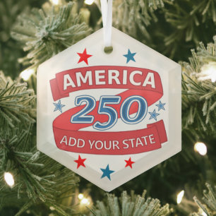 America 250 Fügen Sie das 250. Jubiläumsgeschenk d Ornament Aus Glas