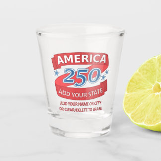 America 250 Fügt dem Unabhängigkeitstag-Andenken d Schnapsglas
