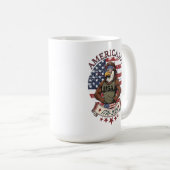 America 250 Fun Patriotic Eagle 4th of July Art Kaffeetasse (VorderseiteRechts)