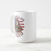 America 250 Fun Patriotic Eagle 4th of July Art Kaffeetasse (Vorderseite Links)