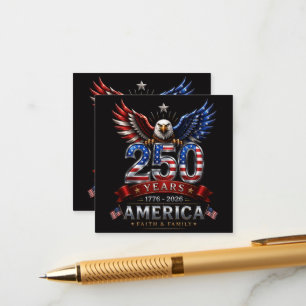 America 250 Glaube Familie Patriotischer Adler Begleitkarte