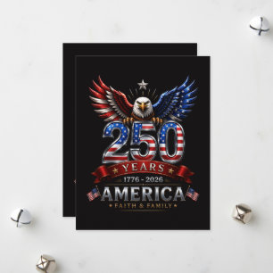 America 250 Glaube Familie Patriotischer Adler Feiertagskarte