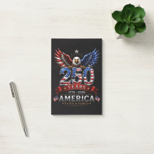 America 250 Glaube Familie Patriotischer Adler Post-it Klebezettel