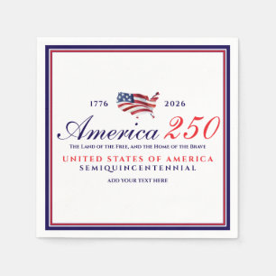 America 250 Land der Freien Heimat Tapfer Blaue Pa Serviette