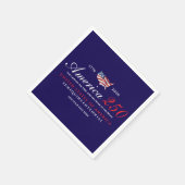 America 250 Land of Free Home Brave Patriotic Blue Serviette (Ecke)