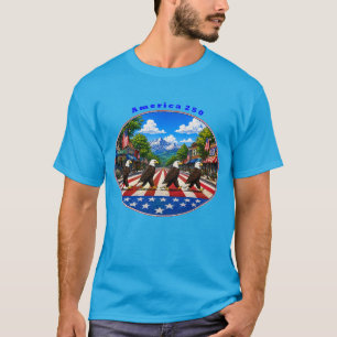 America 250 mit vier Weißkopfseeadlern auf der Str T-Shirt