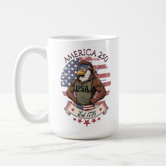 America 250 Patriotic Eagle Strength Art Kaffeetasse (Links)