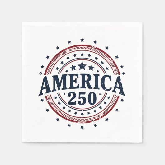 America 250 Patriotic Vintage Badge Serviette (Vorderseite)
