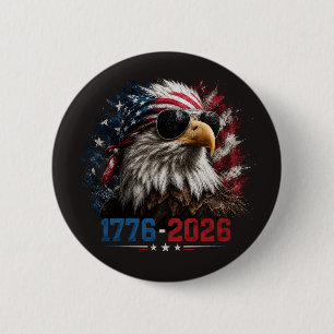 America 250 Patriotischer Adlerflagge 1776–2026 Button