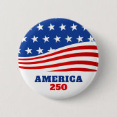 America 250 patriotischer USA-Flagge-Button Button (Vorderseite)