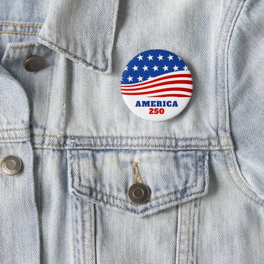 America 250 patriotischer USA-Flagge-Button Button (Beispiel)
