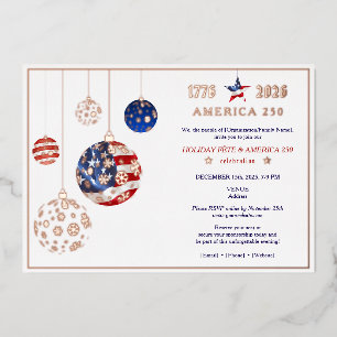 America 250 Patriotisches Feiertagsfest Jubiläum Folieneinladung