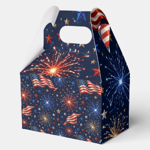 America 250 Patriotisches Feuerwerk-Flaggenmuster Geschenkschachtel