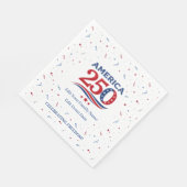 AMERICA 250 - Personalized Reunion Red White Blue Serviette (Ecke)