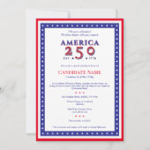 America 250 Political Candidate Campaign Fundraisi Einladung (Vorderseite)