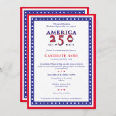 America 250 Political Candidate Campaign Fundraisi Einladung (Vorne/Hinten)
