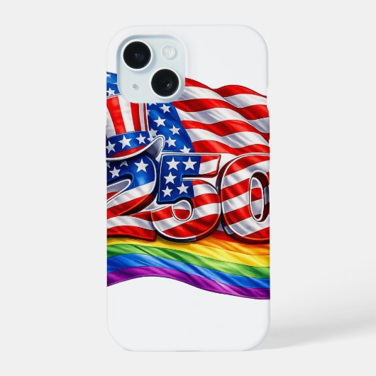 America 250 Pride Flag iPhone 15 Hülle (Rückseite)