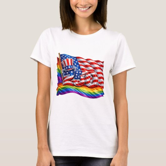 America 250 Pride-Flagge T-Shirt (Vorderseite)
