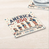 America 250 rechteckiger pappuntersetzer (angewinkelt)