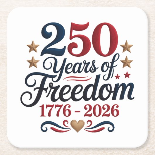 America 250  rechteckiger pappuntersetzer (Vorderseite)