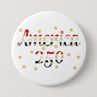 America 250  red white blue gold  button