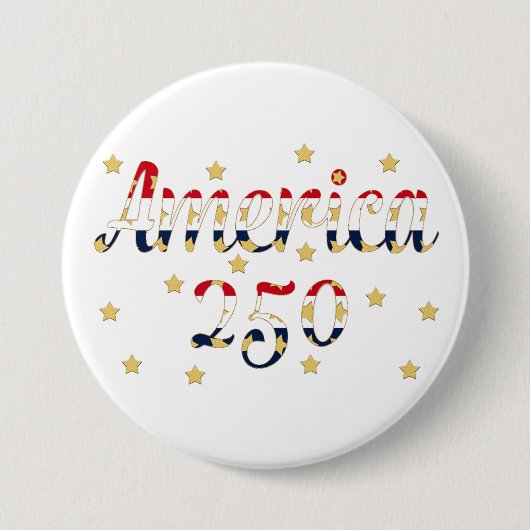America 250  red white blue gold  button (Vorderseite)