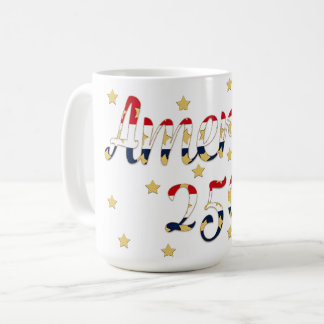 America 250 red white blue gold  kaffeetasse