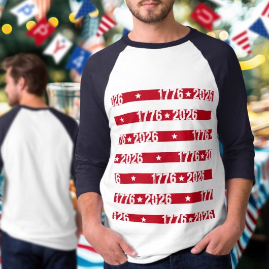 America 250 Semiquincentennial 1776 2026 Stripes T-Shirt