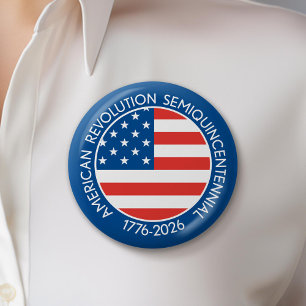 America 250 Semiquincentennial 1776-2026 USA Flag Button
