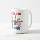 America 250 Silly Geese Funny Patriotic Coffee Mug Kaffeetasse (VorderseiteRechts)