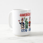 America 250 Silly Geese Funny Patriotic Coffee Mug Kaffeetasse (Vorderseite Links)