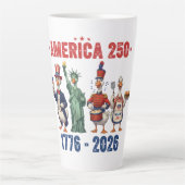 America 250 Silly Geese Funny Patriotic Coffee Mug Milchtasse (Vorderseite)
