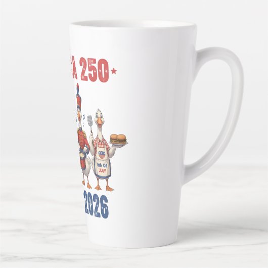 America 250 Silly Geese Funny Patriotic Coffee Mug Milchtasse (Rechts)