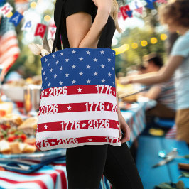 America 250 Stars & Stripes 1776 2026 Lettering Tasche